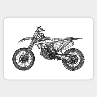 450 SX-F Bike Blueprint Sketch Art Magnet